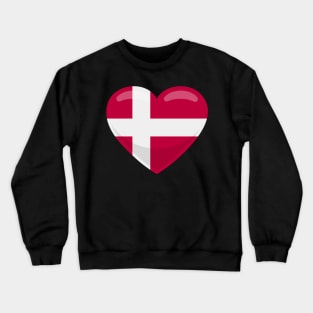 Denmark Flag Heart Crewneck Sweatshirt